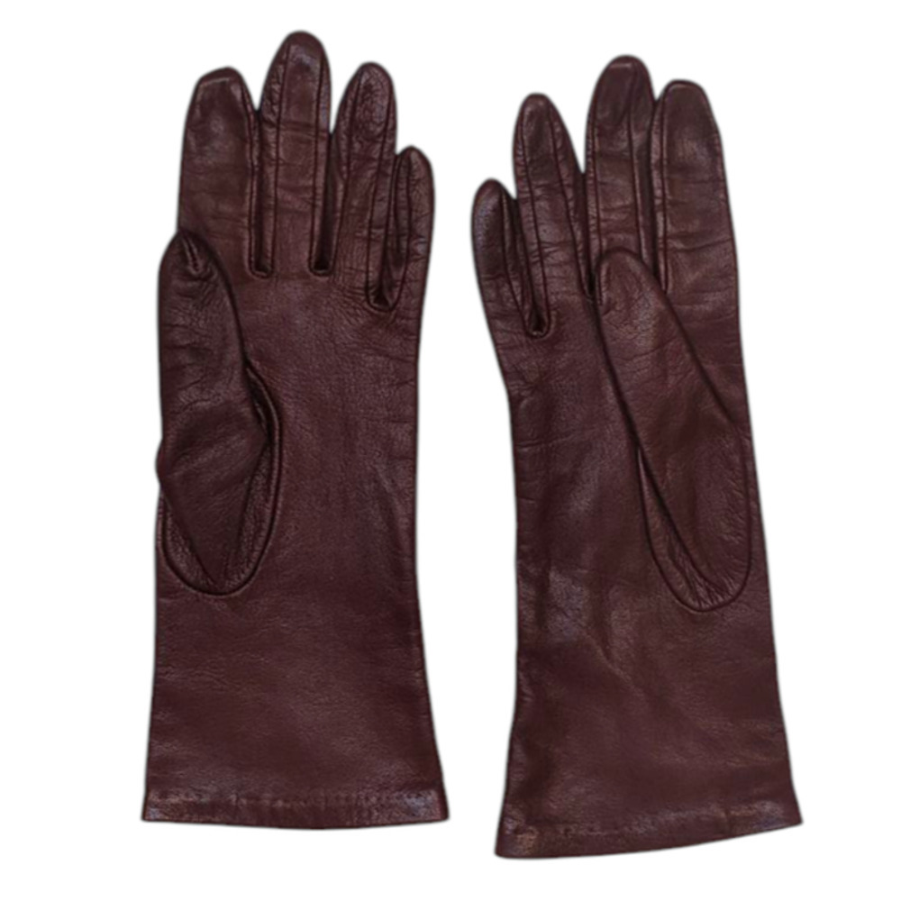 Vtg Grandoe Leather Driving Gloves Elegant Retro Classic Red Brown Size 7 - Picture 2 of 3
